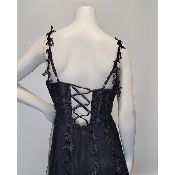 NWT Black Formal Gown Prom Dress Wedding Party Bridesmaid MOTB - Picture 3 of 15